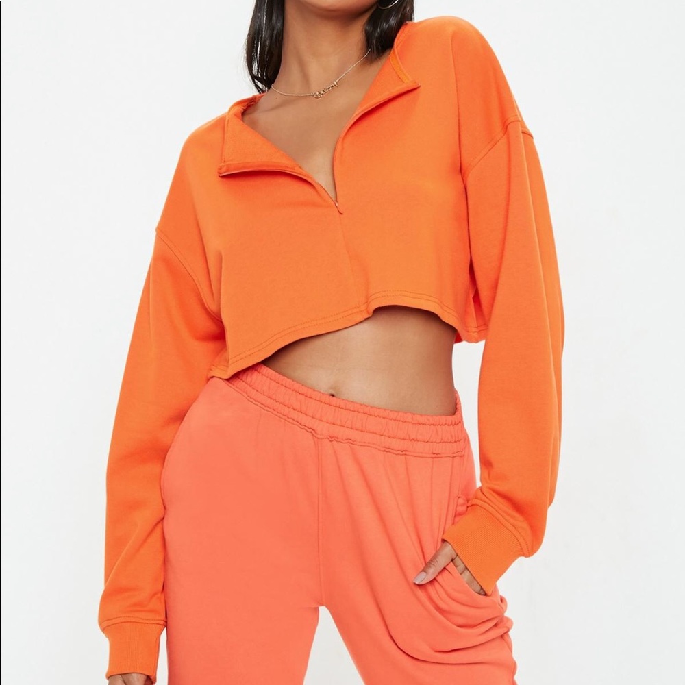 Orange cropped hoodie